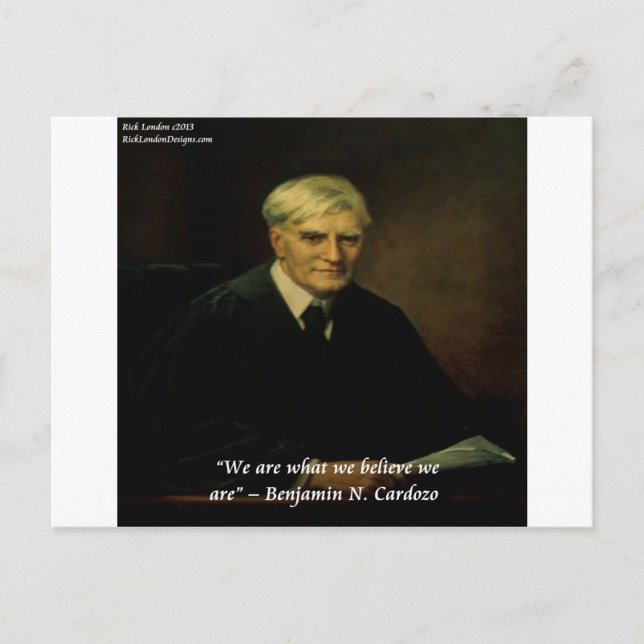 Carte Postale Citation de Benjamin Cardozo "Qui nous sommes" (Devant)