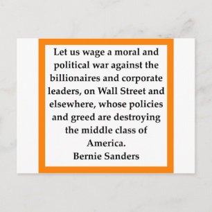 Carte Postale Citation de Bernie Sanders