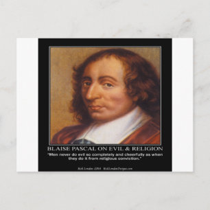 Carte Postale Citation de Blaise Pascal sur le Mal Religieux