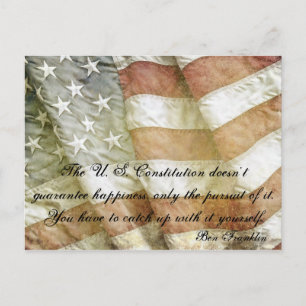 Carte Postale Citation de bonheur Ben Franklin