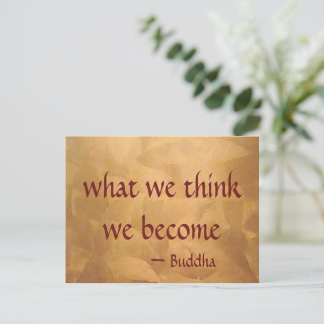 Carte Postale Citation de Bouddha ; Ce que nous pensons, nous le (Debout devant)