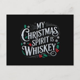 Carte Postale Citation de buveur amateurs de whisky à Noël 