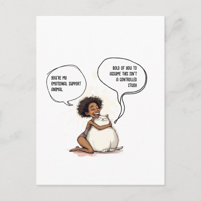 Carte Postale Citation de chat de soutien émotionnel introverti  (Devant)