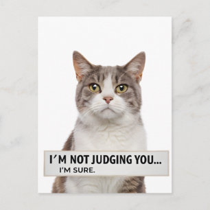 Carte Postale Citation de chat sarcastique jugeant - Art minimal
