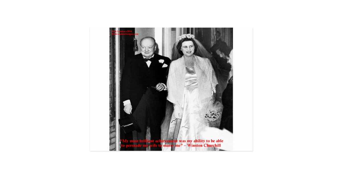 Carte Postale Citation de Churchill et du célèbre mariage Carte Postale Citation de Churchill et du célèbre mariage