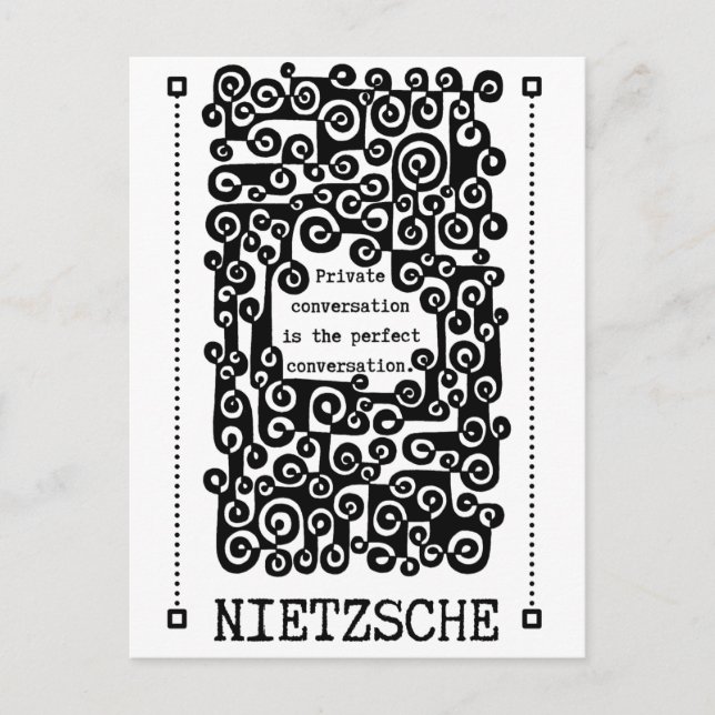 Carte Postale Citation de CONVERSATION parfaite par Nietzsche (Devant)