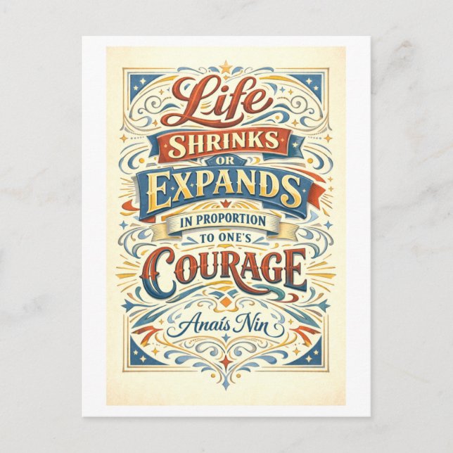 Carte Postale Citation de Courage d'Anais Nin  (Devant)