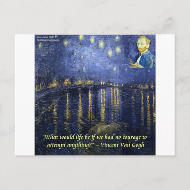 Carte Postale Citation de courage de Van Gogh (Devant)