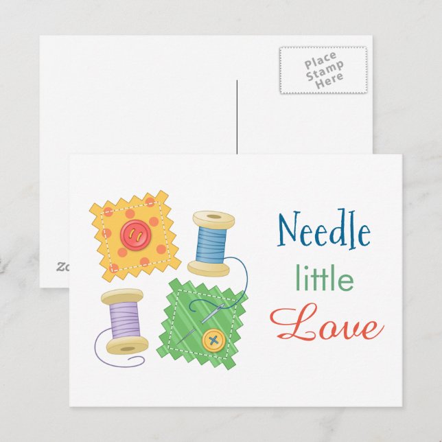 Carte Postale Citation de couture de patchwork de loisirs créati (Devant / Derrière)