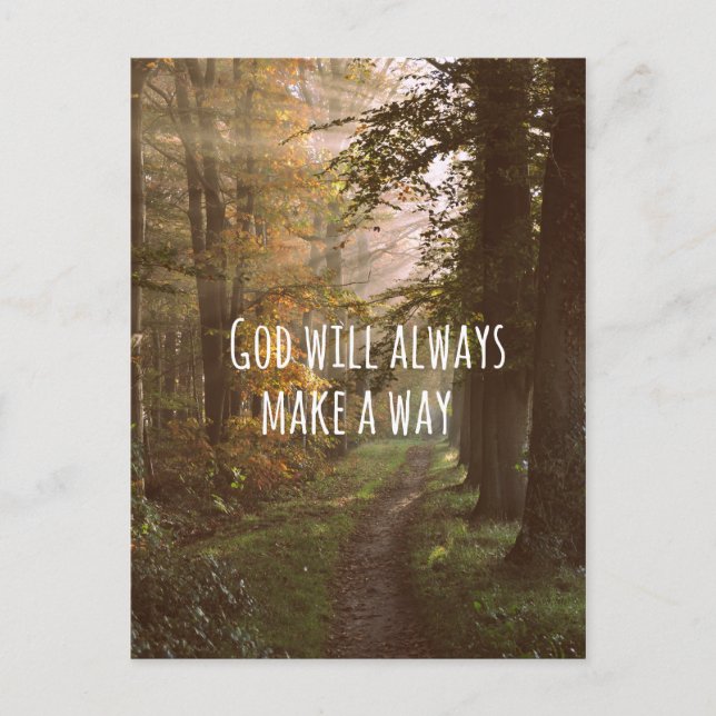 Carte Postale Citation de Dieu inspirant (Devant)