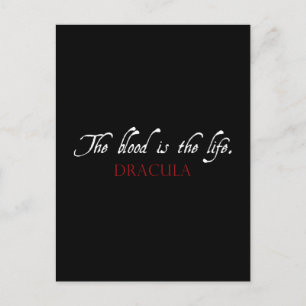 Carte Postale Citation de Dracula : Le sang est la vie