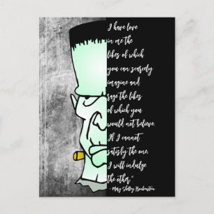 Carte Postale Citation de Frankenstein's Monster, Shelley Love &
