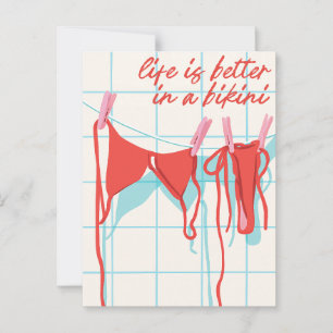 Carte Postale Citation de fun de maillots de bain illustrés d'ét