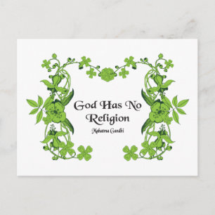 Carte Postale Citation de Gandhi - Dieu n'a pas de religion