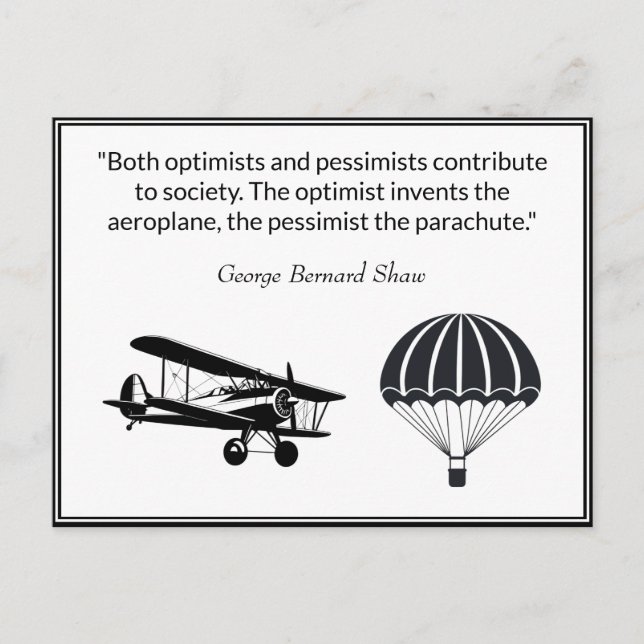 Carte Postale Citation de George Bernard Shaw sur le parachute d (Devant)