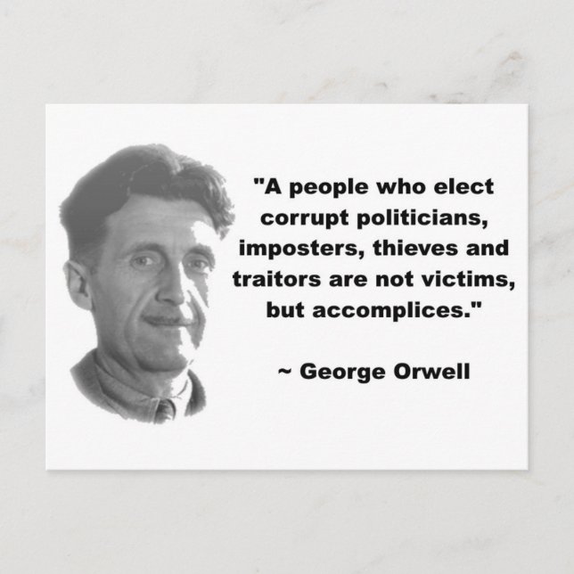 Carte Postale Citation de George Orwell (Devant)