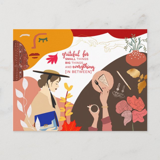 Carte Postale Citation de Gratitude d'Art Abstrait moderne Thank (Devant)