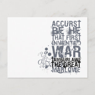Carte Postale Citation de guerre de Tamburlaine (B&W)
