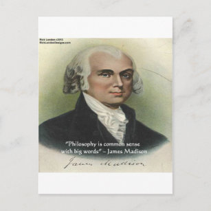 Carte Postale Citation de James Madison "Philosophie/Common Sens