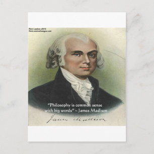 Carte Postale Citation de James Madison "Philosophie/Sens Commun