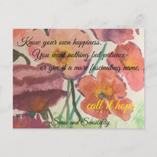 Carte Postale Citation de Jane Austen stationnaire