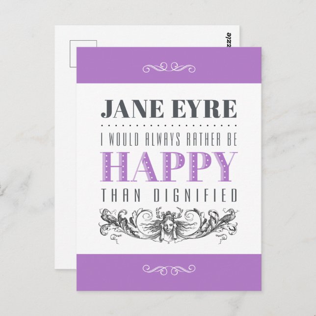Carte Postale Citation De Jane Eyre - Je Préférerais Toujours Êt (Devant / Derrière)