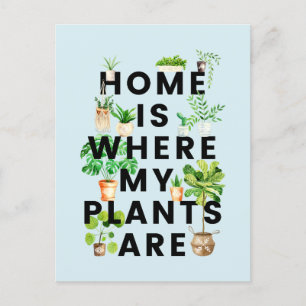 Carte Postale Citation de jardinage de plantes d'intérieur à l'a