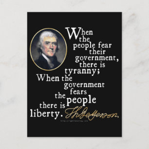 Carte Postale Citation de Jefferson Tyranny-Liberty