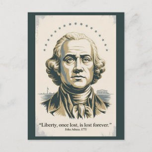 Carte Postale Citation de John Adams Deuxième Président Illustra