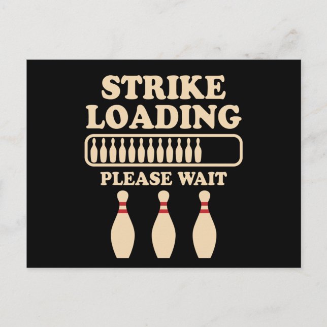 Carte Postale Citation de joueur de bowling en chargement de fra (Devant)