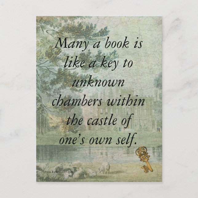 Carte Postale Citation de Kafka sur les livres (Devant)