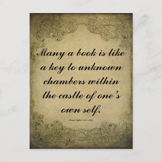 Carte Postale Citation de Kafka sur les livres (Devant)
