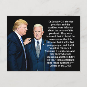 Carte Postale Citation de Kamala Harris lors du débat sur le VP