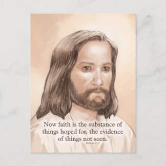 Carte Postale Citation de la Bible Sepia Jesus Art - Hébreux 11:
