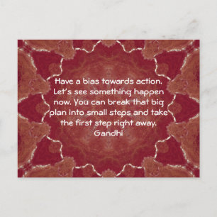 Carte Postale Citation de la sagesse de Gandhi sur l'action