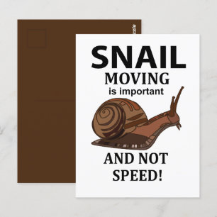 Carte Postale Citation de l'animal escargot Typographie Escargot