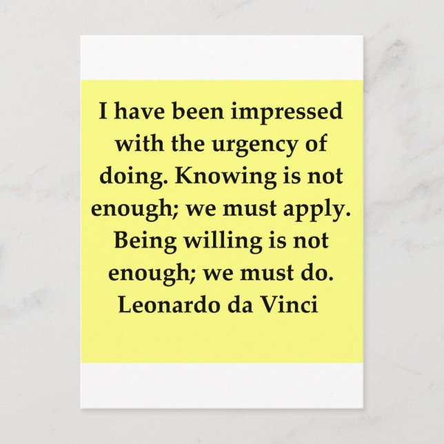 Carte Postale citation de leonardo da vinci (Devant)