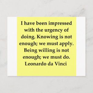 Carte Postale citation de leonardo da vinci