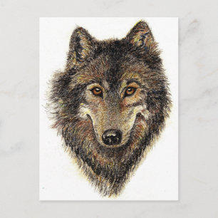 Carte Postale Citation de loup et de pack - Collection d'animaux
