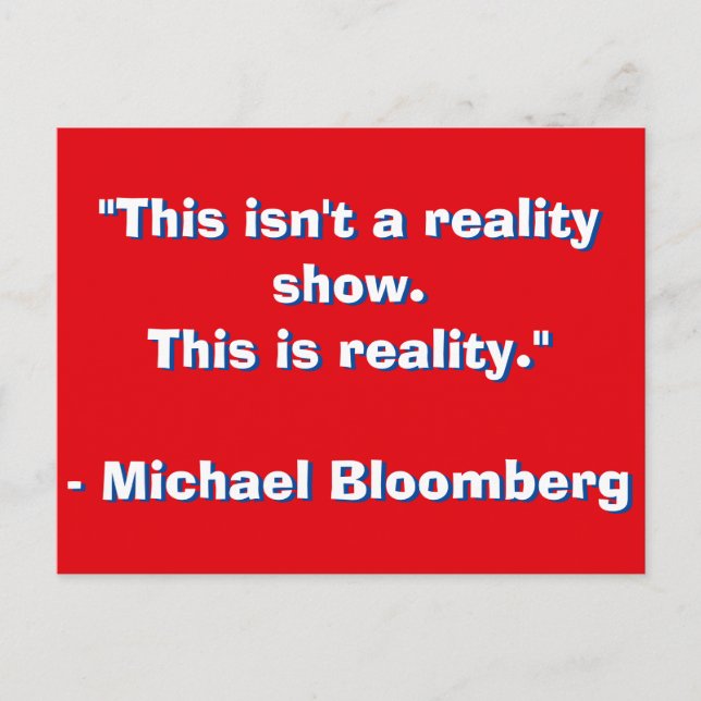 Carte Postale Citation de Michael Bloomberg (Devant)