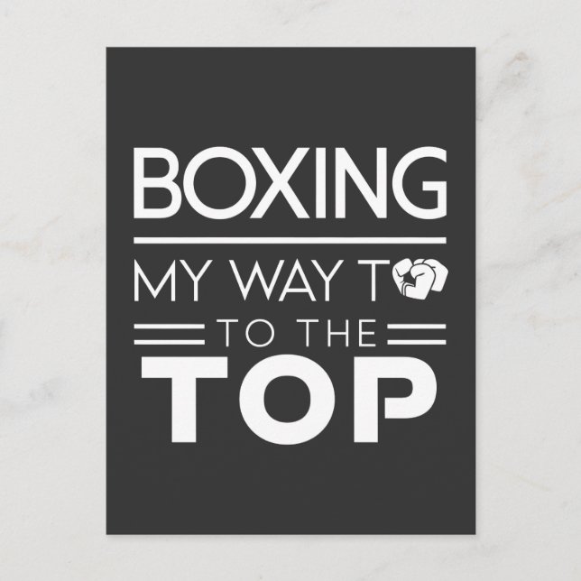 Carte Postale Citation de motivation de boxe en typographie mini (Devant)