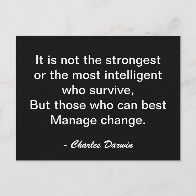 Carte Postale Citation de motivation de Charles Darwin sur la su (Devant)