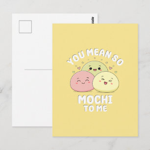 Carte Postale Citation de nourriture Mochi Kawaii Mignonne Paste