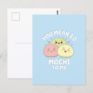 Carte Postale Citation de nourriture Mochi Kawaii Mignonne Paste