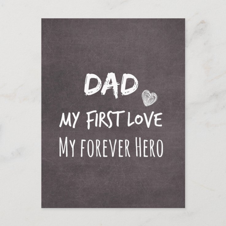 Carte Postale Citation De Papa Mon Premier Amour Mon Heros De Zazzle Fr