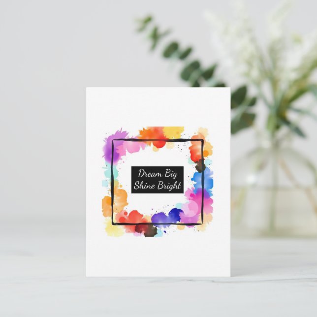 Carte Postale Citation de papier peint couleur éclaboussure pers (Debout devant)