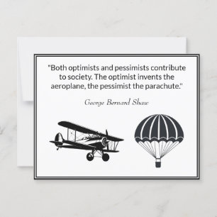 Carte Postale Citation de parachute d'avion George Bernard Shaw