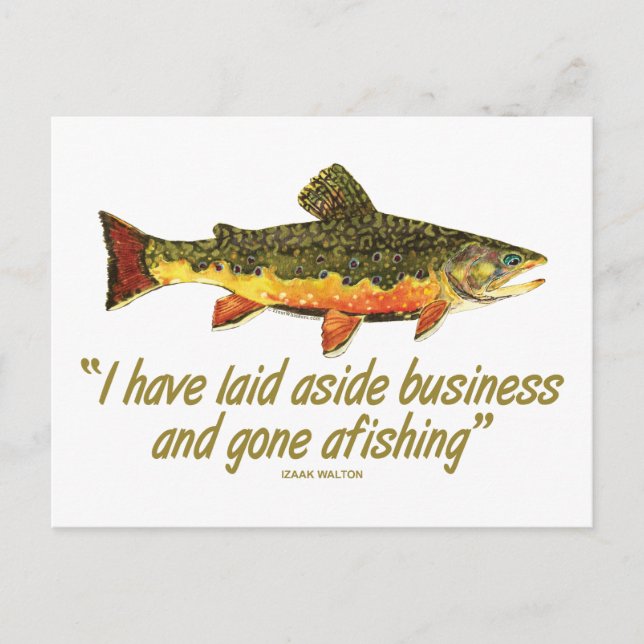 Carte Postale Citation de pêche Izaak Walton (Devant)