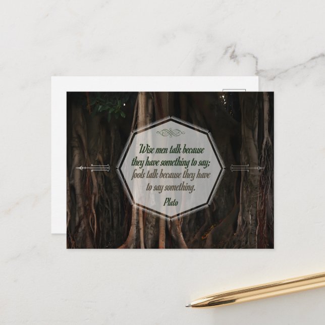 Carte Postale Citation de Platon Inspirationnelle "Les hommes sa (Devant/Arrière en situation)