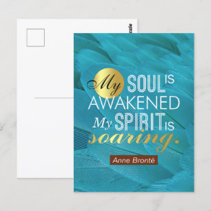 Carte Postale Citation de poème Anne Bronte - Mon âme est éveill